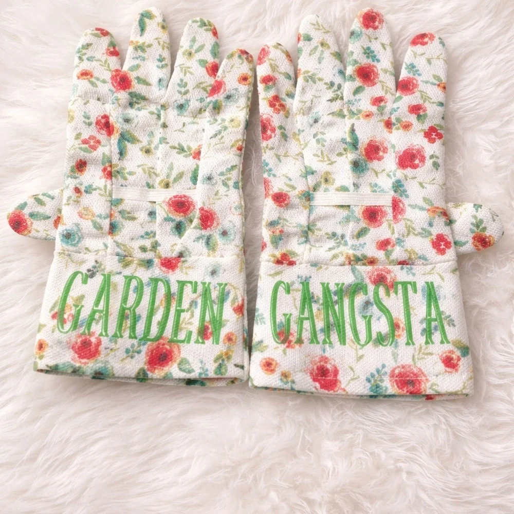 Garden Gangsta Floral Safety Yard Work garden Gloves funny breathable